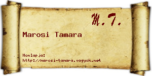 Marosi Tamara névjegykártya